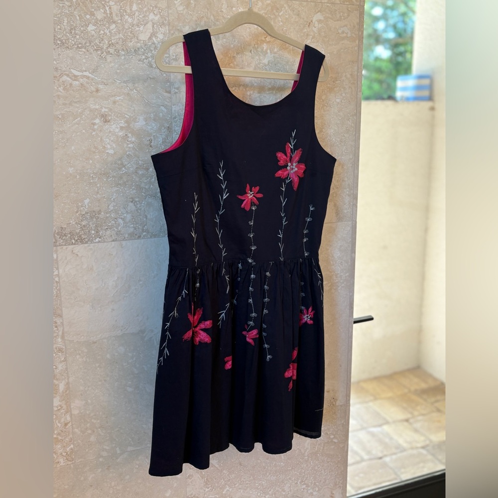 NWT~CATIMINI Navy/Pink Floral Dress Size 14